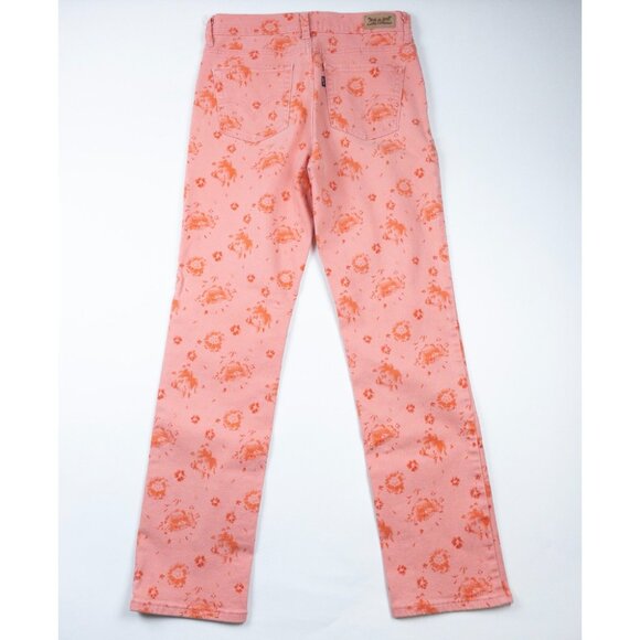 Levi's 512 Jeans Women's 29x30 Perfectly Slimming Pink Floral Print Straight Leg - Picture 3 of 14
